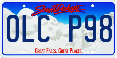 SD license plate 0LCP98