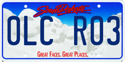 SD license plate 0LCR03