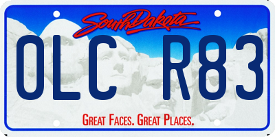 SD license plate 0LCR83