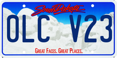 SD license plate 0LCV23