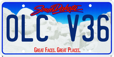 SD license plate 0LCV36