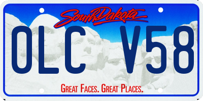 SD license plate 0LCV58