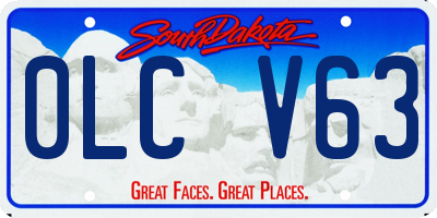 SD license plate 0LCV63