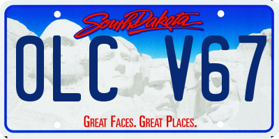 SD license plate 0LCV67