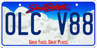 SD license plate 0LCV88