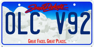 SD license plate 0LCV92