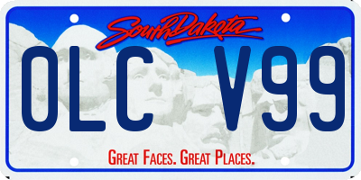 SD license plate 0LCV99