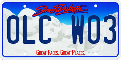 SD license plate 0LCW03