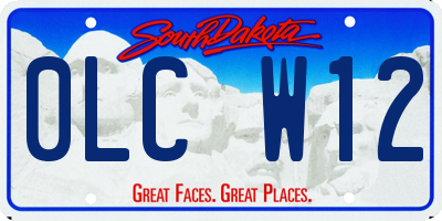 SD license plate 0LCW12