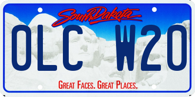 SD license plate 0LCW20