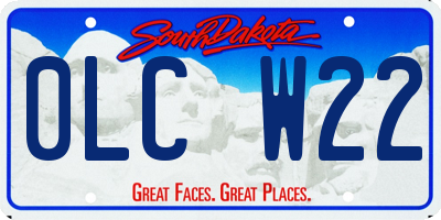 SD license plate 0LCW22