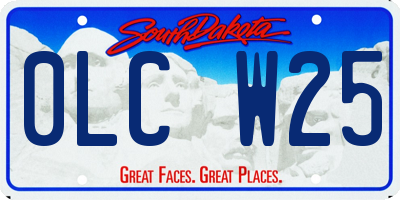 SD license plate 0LCW25