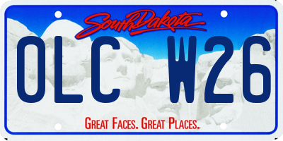 SD license plate 0LCW26