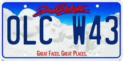 SD license plate 0LCW43