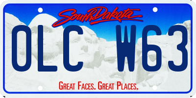 SD license plate 0LCW63