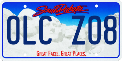 SD license plate 0LCZ08
