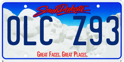 SD license plate 0LCZ93