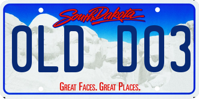 SD license plate 0LDD03