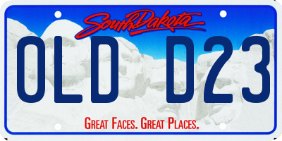SD license plate 0LDD23