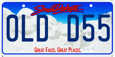 SD license plate 0LDD55