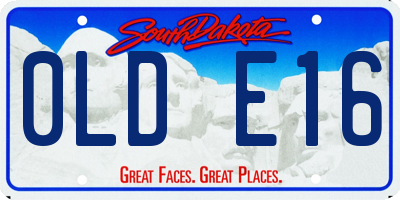 SD license plate 0LDE16