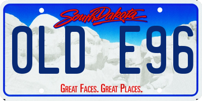 SD license plate 0LDE96