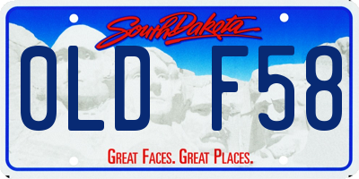 SD license plate 0LDF58