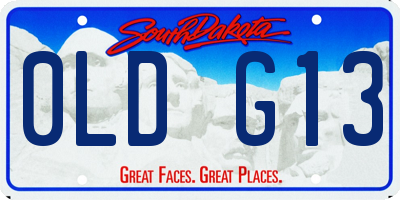 SD license plate 0LDG13