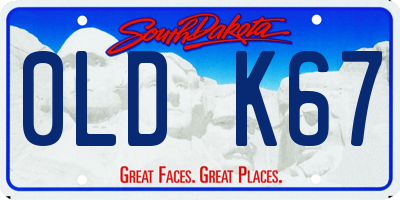 SD license plate 0LDK67