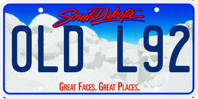 SD license plate 0LDL92