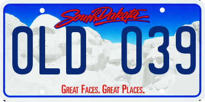 SD license plate 0LDO39