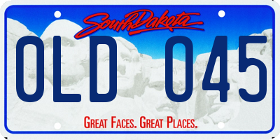 SD license plate 0LDO45