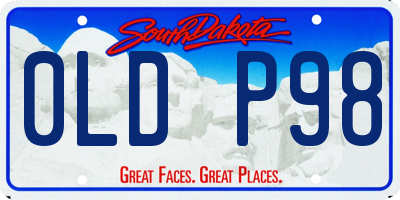 SD license plate 0LDP98