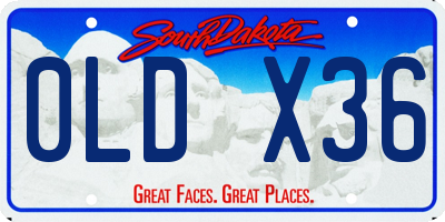 SD license plate 0LDX36