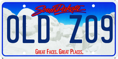 SD license plate 0LDZ09