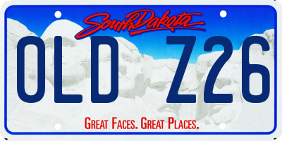 SD license plate 0LDZ26