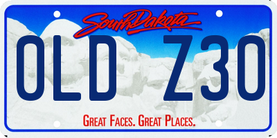 SD license plate 0LDZ30