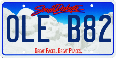 SD license plate 0LEB82