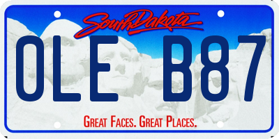 SD license plate 0LEB87