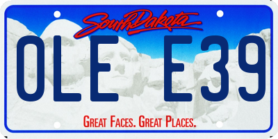 SD license plate 0LEE39