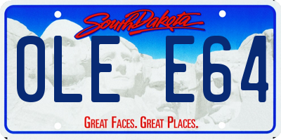 SD license plate 0LEE64