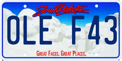 SD license plate 0LEF43
