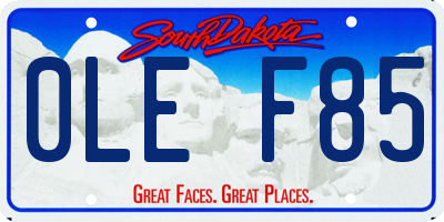 SD license plate 0LEF85