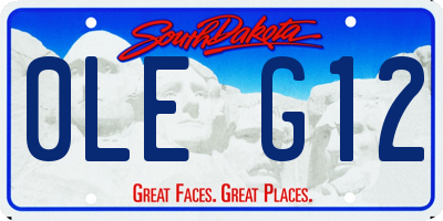 SD license plate 0LEG12