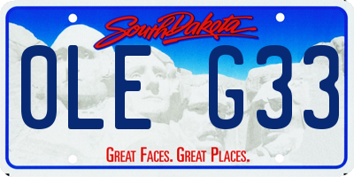 SD license plate 0LEG33