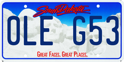 SD license plate 0LEG53