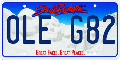 SD license plate 0LEG82