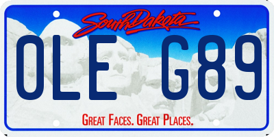 SD license plate 0LEG89