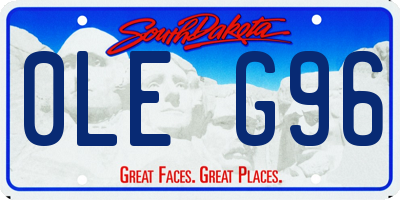 SD license plate 0LEG96