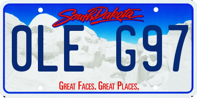 SD license plate 0LEG97